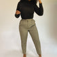 'Emelie' Grey Plaid High-Waisted Pants (L/12)