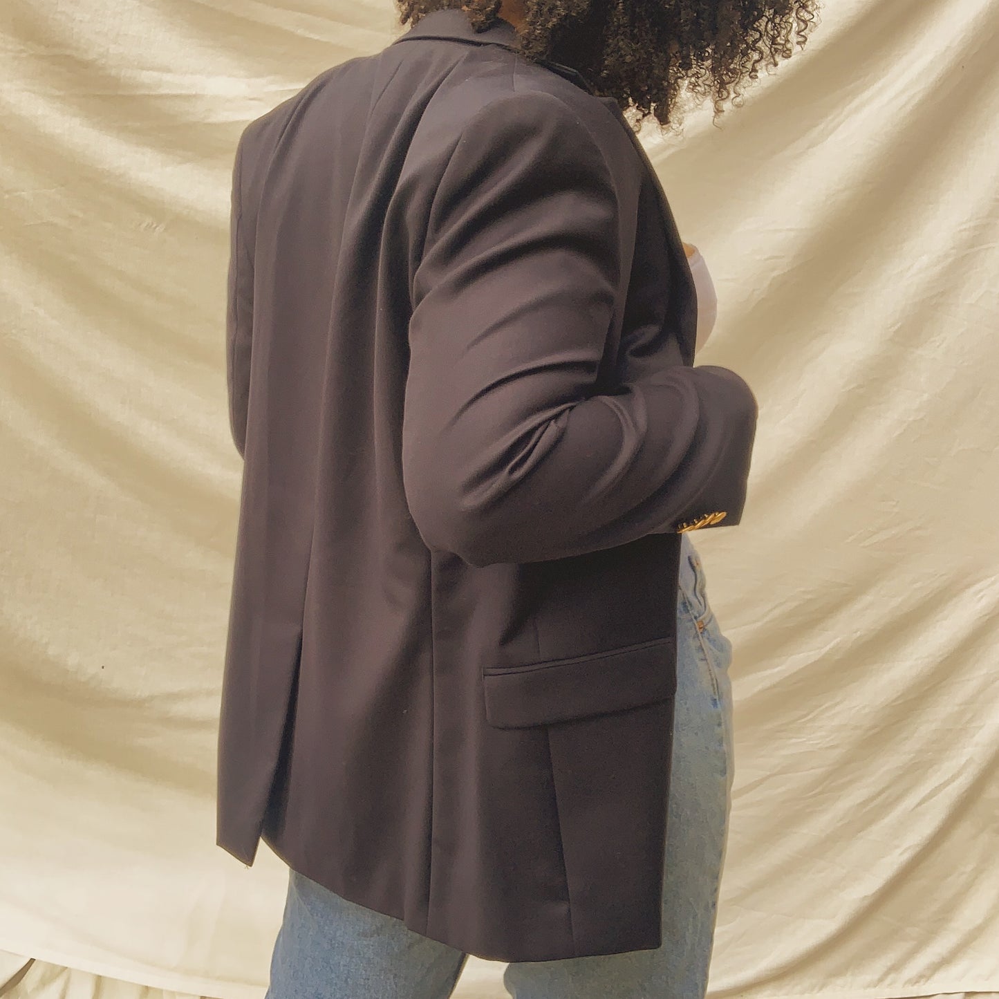 Navy Ralph Lauren Gold Button Wool Blazer (M-XL)