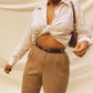 ‘Saira’ High-Waisted Tweed Trousers (M/L/Petite)
