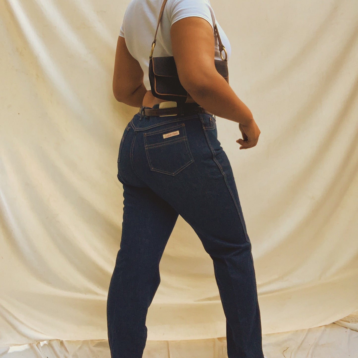 Vintage 70s Calvin Klein High-Waisted Dark Wash Straight Leg Jeans (12/14) (NWT)