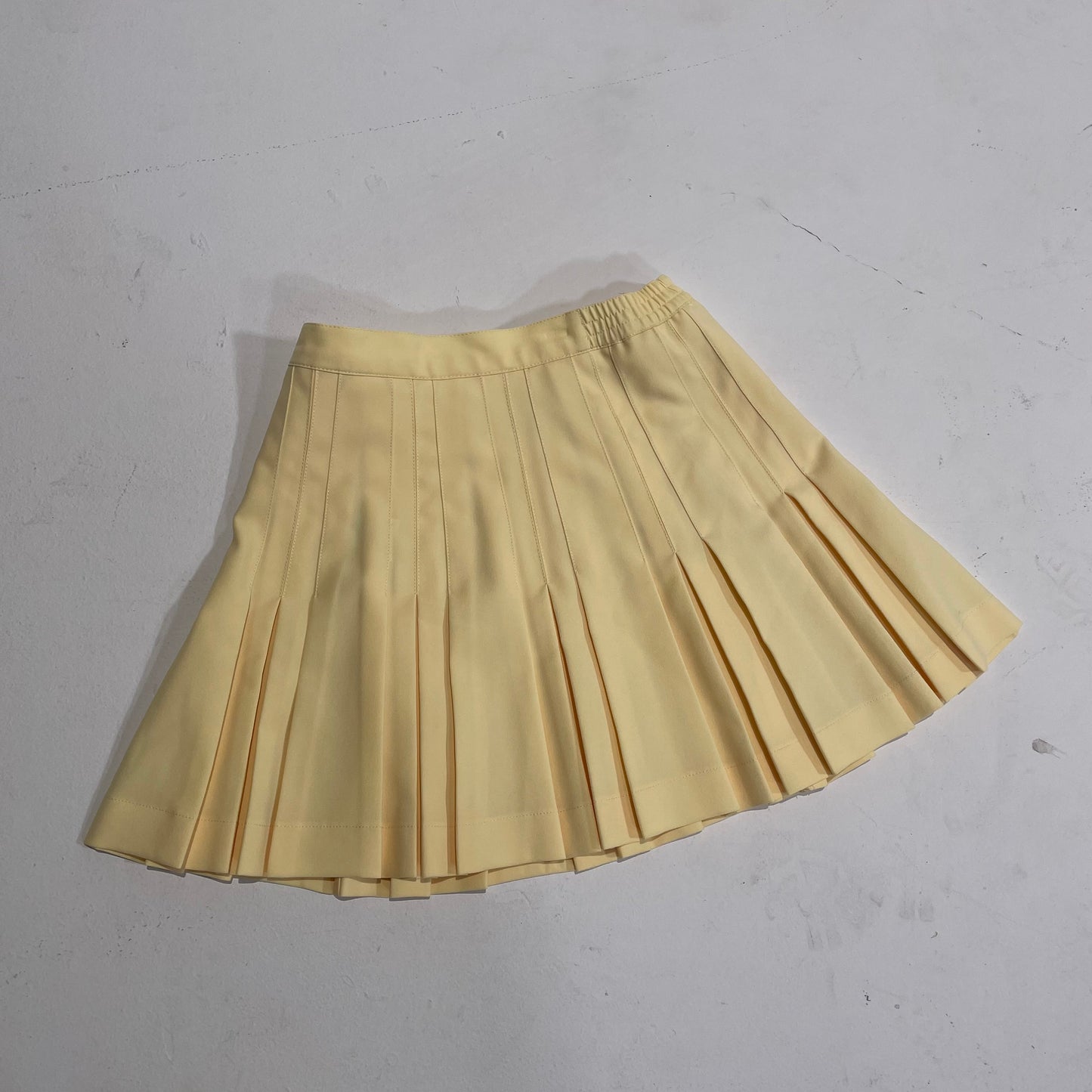 ‘Penny’ Pleated Pastel Yellow Tennis Skirt (S)