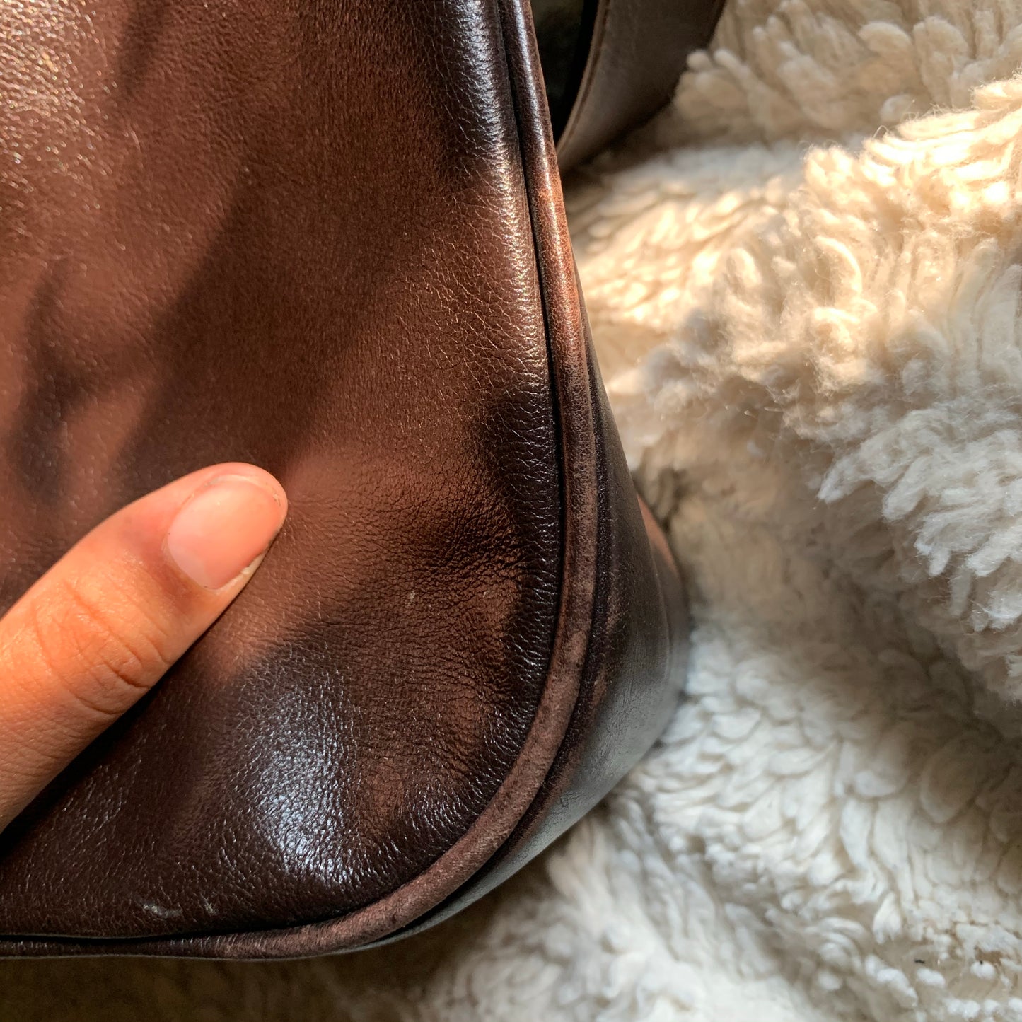 XL Vintage Gucci 2 Way Espresso Brown Leather Bag