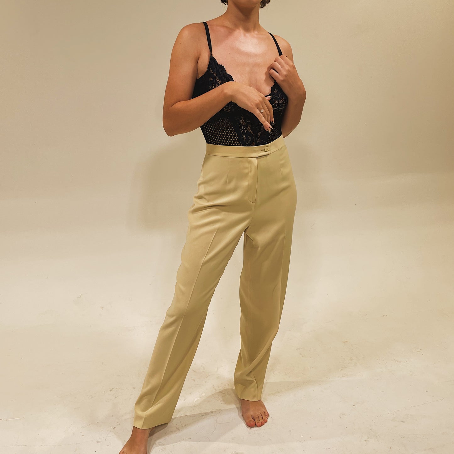 'Rachelle' Beige Blazer Pantsuit (M)