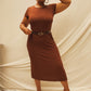‘Briar’ Brown Lightweight Knit Midi Dress (L/XL)