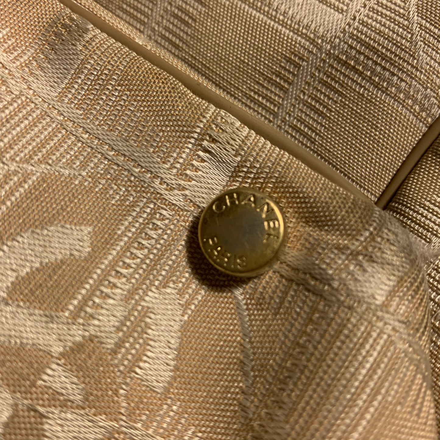Authentic Chanel Beige Travel Line Shopper Tote