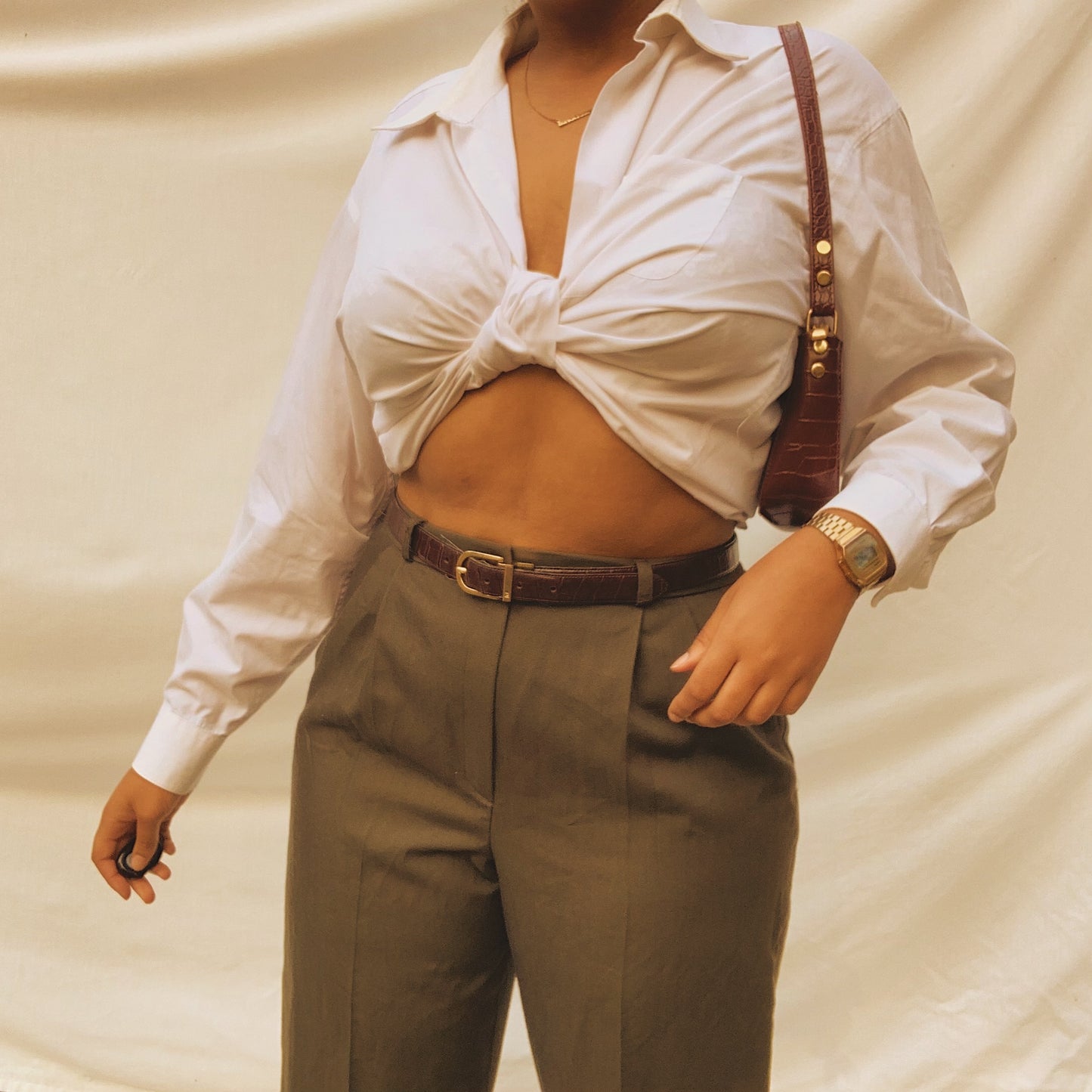 ‘Kameron’ Olive Green High-waisted Pant (L/XL/12)
