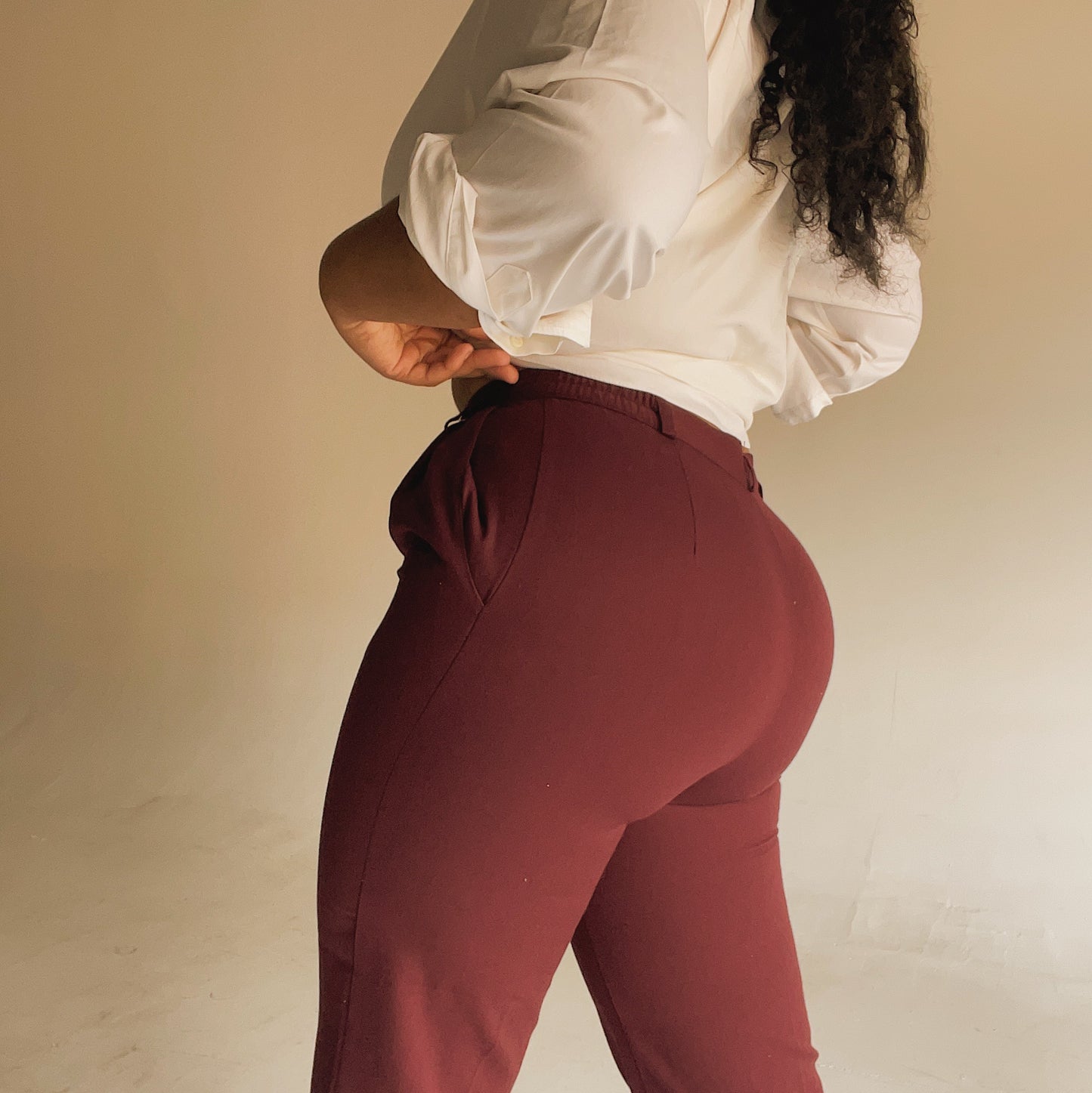 ‘Nichola’ Oxblood Cropped Pants (L/10)