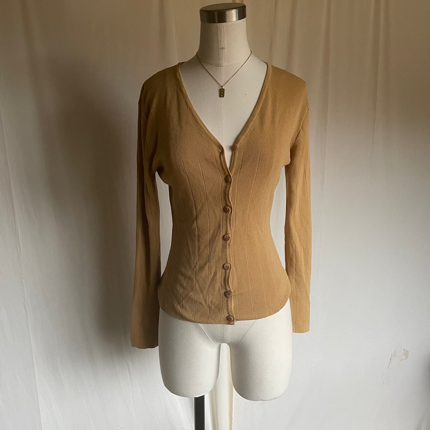 Wheat Brown Cardigan Top (L-XL)